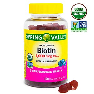 Biotin 5.000mcg - Vitamina Spring Valley - 150 Gomas