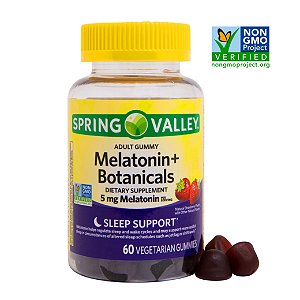 Melatonina + Botanicals 5mg - Vitamina Spring Valley - 60 Gummy