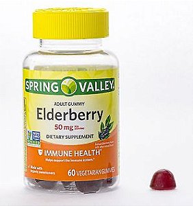 Elderberry 50mg - Vitamina Spring Valley - 60 Gomas