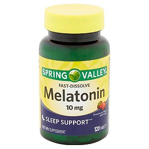 Melatonina 10 mg - Vitamina Spring Valley Morango - 120 und