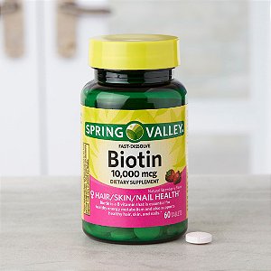 Biotin 10000mcg - Vitamina Spring Valley - 60 unid