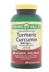 Turmeric, Curcumin 500mg - Vitamina Spring Valley - 250 unit
