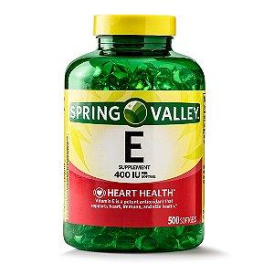 Vitamina E (400iu) - Vitamina Spring Valley - 500 Softgels