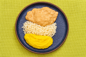 Strogonoff de carne magra com purê de baroa e arroz integral - 400g