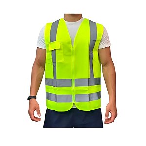 Colete de Sinalização amarelo refletivo 1 Bolso SUPER SAFETY CA Isento