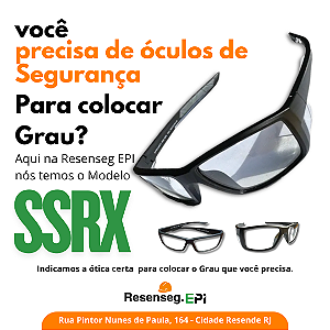 Óculos De Proteção Para Lentes Graduadas SSRX SuperSafty CA 33870 - Preta