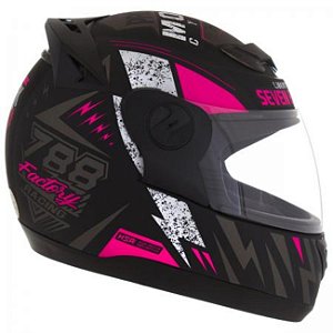 Capacete Moto Feminino Pro Tork G6 Preto Fosco Rosa