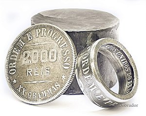 Anel de moeda 2000 Réis da República XX gramas