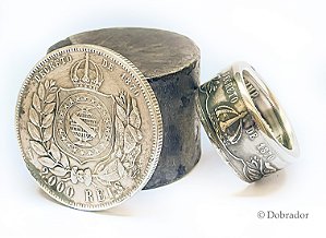 Anel de moeda 2000 réis do Imperio do Brasil