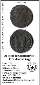 Moeda Romana Follis de Constantine I