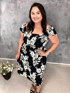 Vestido Curto de Lastex Manga  Babado.