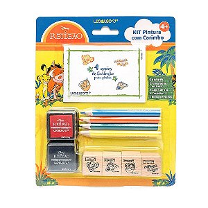 KIT PINTURA C/CARIMBO REI LEAO C LAPIS COR E BLOCO