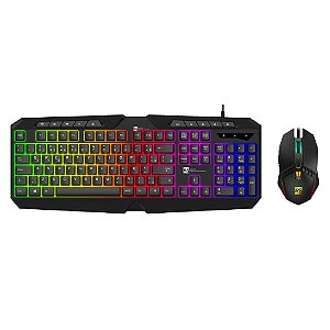 COMBO GAMER TECLADO E MOUSE COM FIO LED MULTI L-PRO KM1920 R8