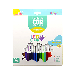 KIT 24 LÁPIS DE CORES ANTIBACTERIANOS