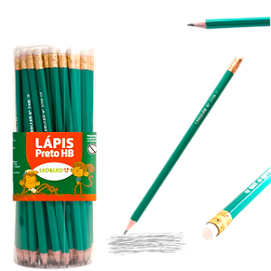LAPIS GRAFITE HB RESINA VERDE SEXTAVADO C/BORRACHA