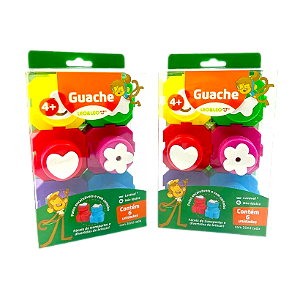 GUACHE POTE ENCAIXAVEL C/ 6 CORES E C/ 6 CARIMBOS