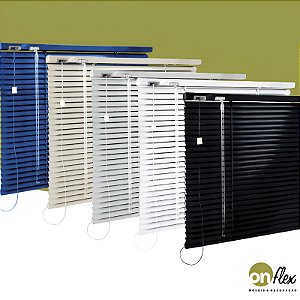 Persiana Horizontal de Alumínio Econômica Azul, Bege, Branca, Cinza e Preta.