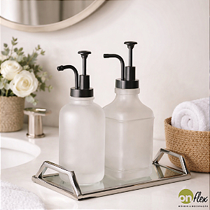 Porta Sabonete Líquido Redondo com Bico Curvo Revival 500ml Vidro - Retro Vintage