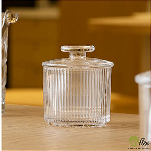 Manteigueira Francesa Lines 8,5cm x 10cm x 8,5cm Cristal Ecológico