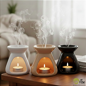 Difusor para Óleos Essenciais com Vela de Cerâmica