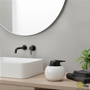 Porta Sabonete Líquido de Cerâmica Granada 350ml Branco
