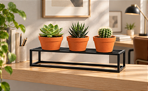 Floreira De Plantas para vasinhos Pequeno Preto