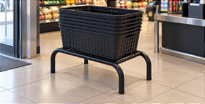 Suporte Para Cestinha Mercado Pequeno Preto