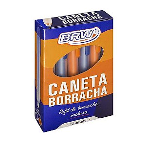 BORRACHA CANETA RETRÁTIL 12 UNIDADES BRW