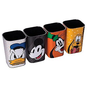 PORTA CANETAS DEC MICKEY E AMIGOS 4 PECAS PLASUTIL