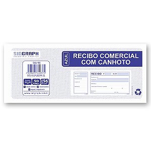 IMPRESSO RECIBO COMERCIAL COM CANHOTO 50 FOLHAS (20UN) SIDGRAPH