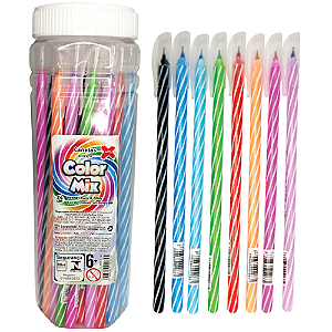 CANETA ESFEROGRAFICA COLOR MIX 0.7 MM 8 CORES SORTIDAS COM 24 UNIDADES MAKE+