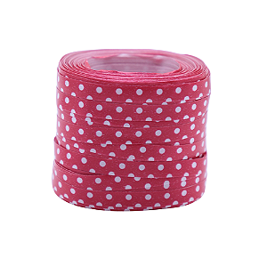 FITILHO ESTAMPADO 5 MM X 50 M POA BRANCO E VERMELHO PACOTE COM 10 ROLOS MAKE+