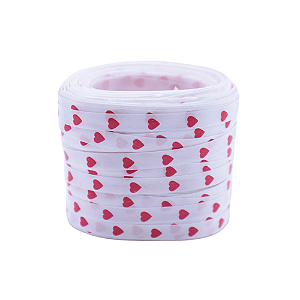 FITILHO ESTAMPADO 5 MM X 50 M LOVE VERMELHO PACOTE COM 10 ROLOS MAKE+