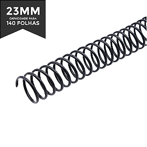 ESPIRAL PARA ENCADERNAÇÃO 23MM PRETO (140 FOLHAS) 60 UNIDADES LASSANE