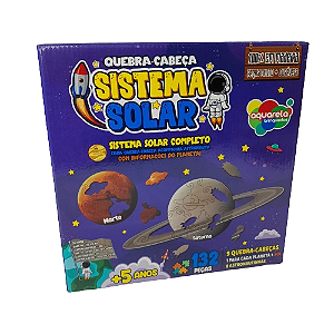 BRINQUEDO - QUEBRA CABEÇA SISTEMA SOLAR COMPLETO 132 PEÇAS AQUARELA BRINQUEDOS