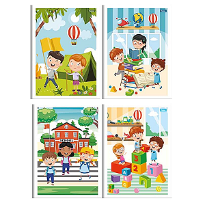 CADERNO BROCHURAO CAPA FLEXÍVEL COM PAUTA 80 FOLHAS (10 UN) 200 x 275 MM FORONI