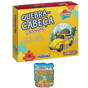 BRINQUEDO - QUEBRA CABECA 24 PECAS COLECAO FORMAS FABULAS AQUARELA BRINQUEDOS