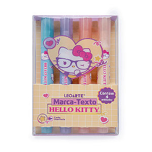 MARCA TEXTO HELLO KITTY 4 CORES LEOARTE