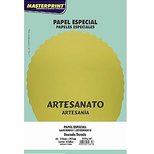 PAPEL ESPECIAL LAMICOTE DOURADO A4 250G 10 FOLHAS MASTERPRINT