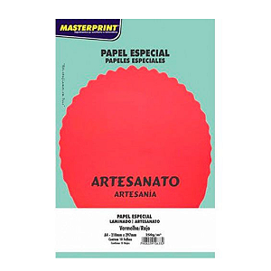 PAPEL ESPECIAL LAMICOTE VERMELHO A4 250G 10 FOLHAS MASTERPRINT