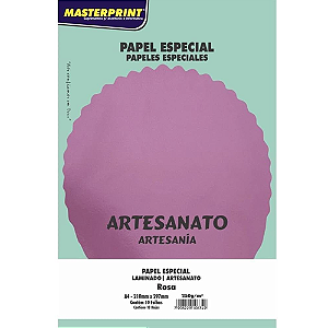 PAPEL ESPECIAL LAMICOTE ROSA A4 250G 10 FOLHAS MASTERPRINT