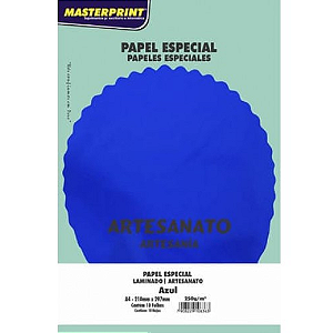 PAPEL ESPECIAL LAMICOTE AZUL A4 250G 10 FOLHAS MASTERPRINT