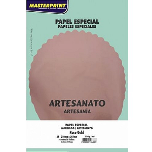 PAPEL ESPECIAL LAMICOTE ROSE GOLD A4 250G 10 FOLHAS MASTERPRINT