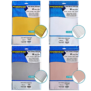 PAPEL ESPECIAL PEROLIZADO MIX 4 CORES A4 180G 20 FOLHAS MASTERPRINT