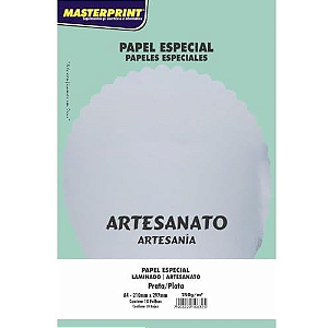 PAPEL ESPECIAL LAMICOTE PRATA A4 250G 10 FOLHAS MASTERPRINT