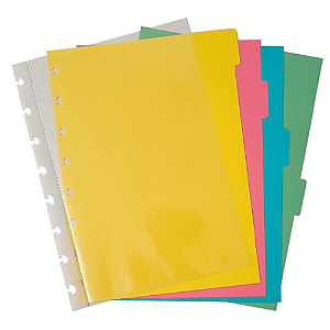 KIT DIVISORIA PAPEL COLOR PARA CADERNO DISCO M 180 X 245 MM DISKO