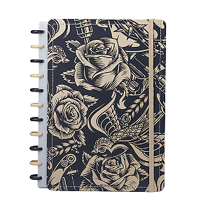 CADERNO CAPA DURA DISCO G TATOO 215 X 295 MM 80 FOLHAS DISKO