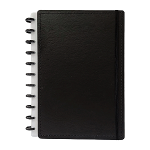 CADERNO CAPA DURA DISCO G BLACK 215 X 295 MM 80 FOLHAS DISKO
