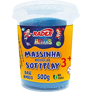 MASSA DE MODELAR SOFTPLAY AZUL POTE COM 500G RADEX