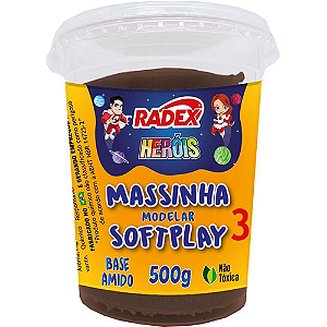 MASSA DE MODELAR SOFTPLAY MARROM POTE COM 500G RADEX